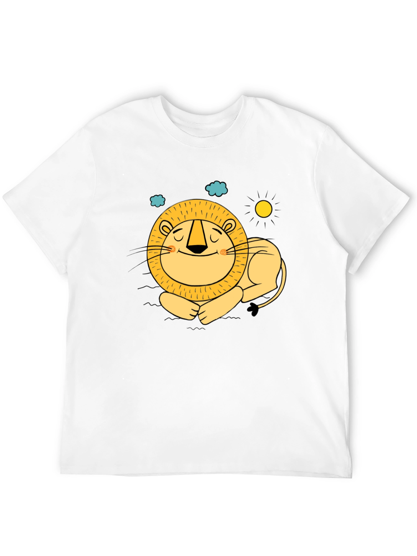 Cute Lion Graphic Tee - Relaxed Fit Black T-Shirt
