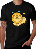 Cute Lion Graphic Tee - Relaxed Fit Black T-Shirt