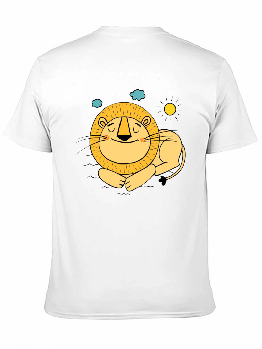 Cute Lion Graphic Tee - Relaxed Fit Black T-Shirt