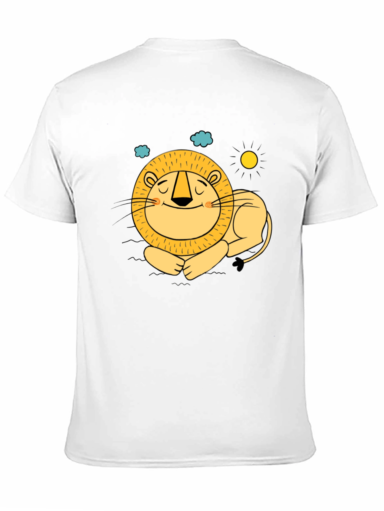 Cute Lion Graphic Tee - Relaxed Fit Black T-Shirt