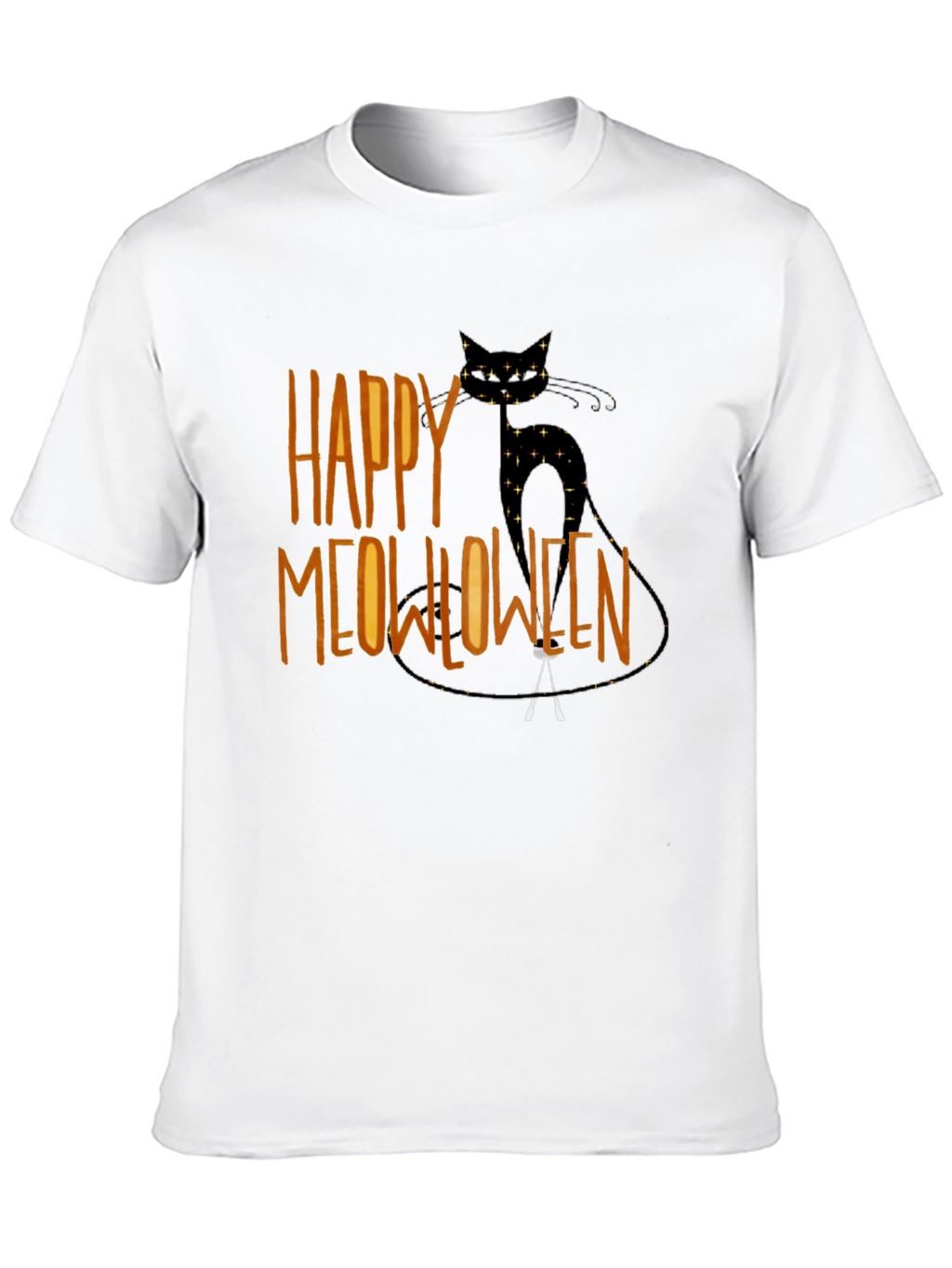Happy Meowlloween Black Cat Graphic T-Shirt