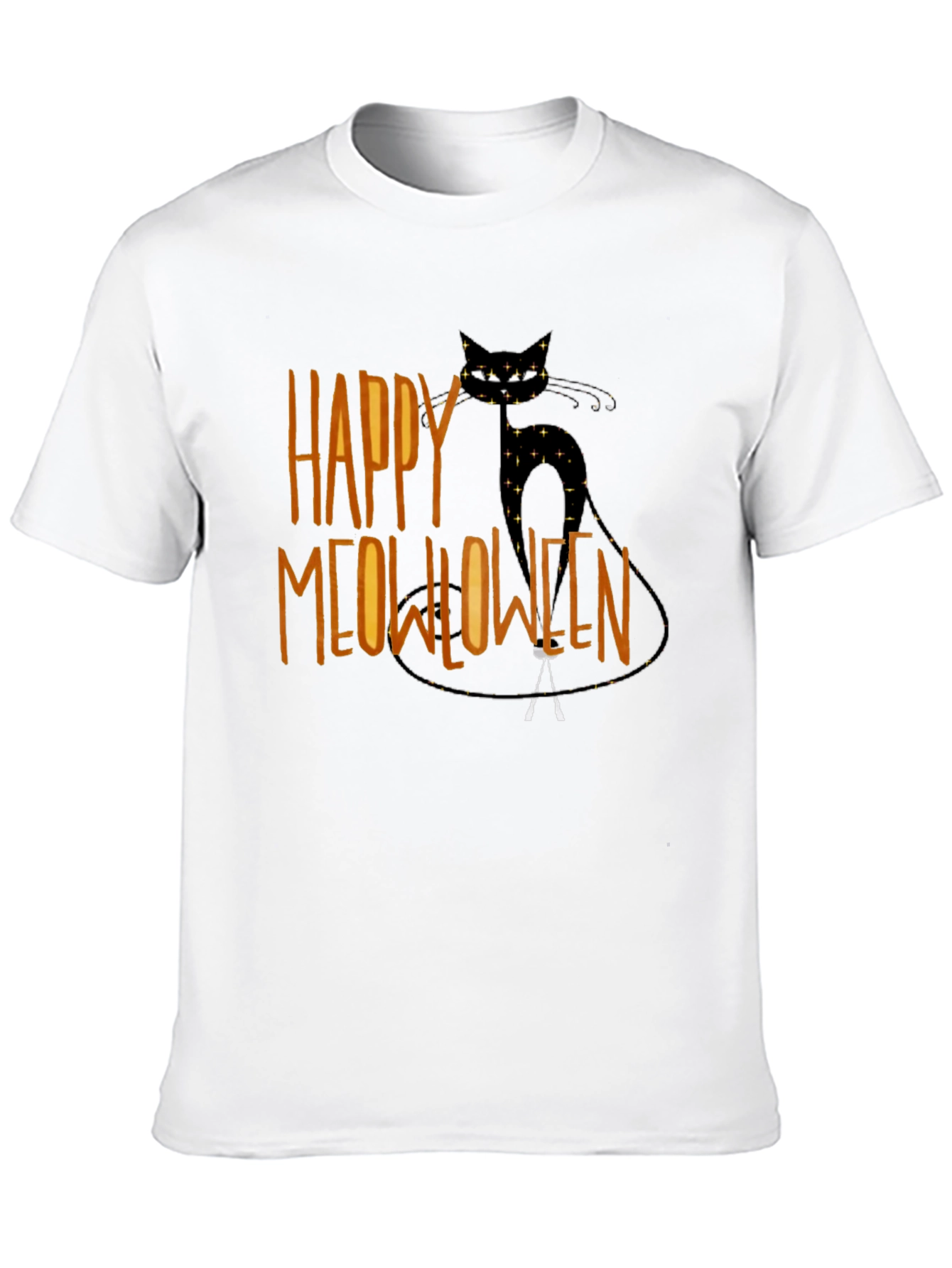 Happy Meowlloween Black Cat Graphic T-Shirt
