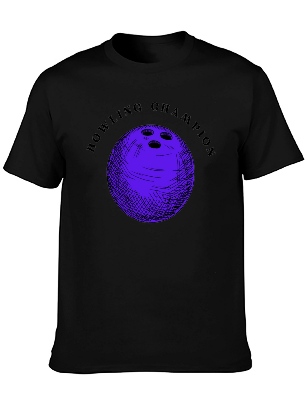 Bowling Champion Graphic T-Shirt - Black