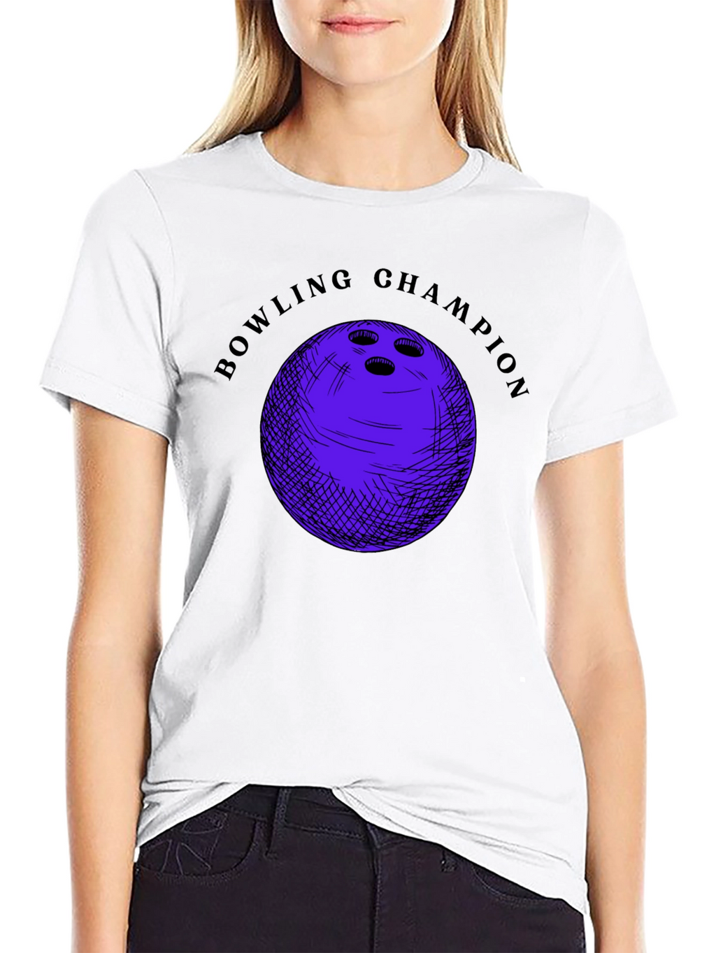 Bowling Champion Graphic T-Shirt - Black