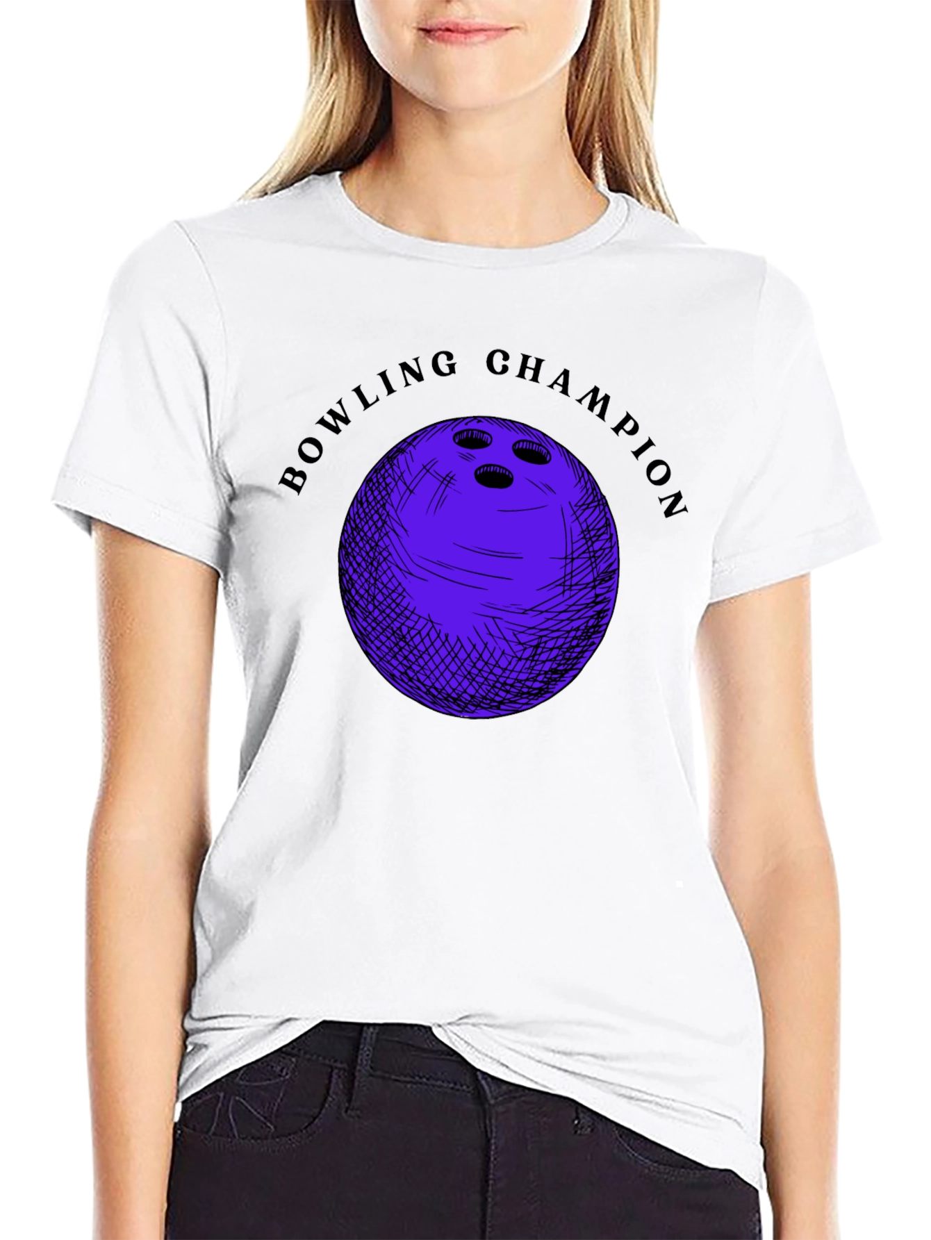 Bowling Champion Graphic T-Shirt - Black