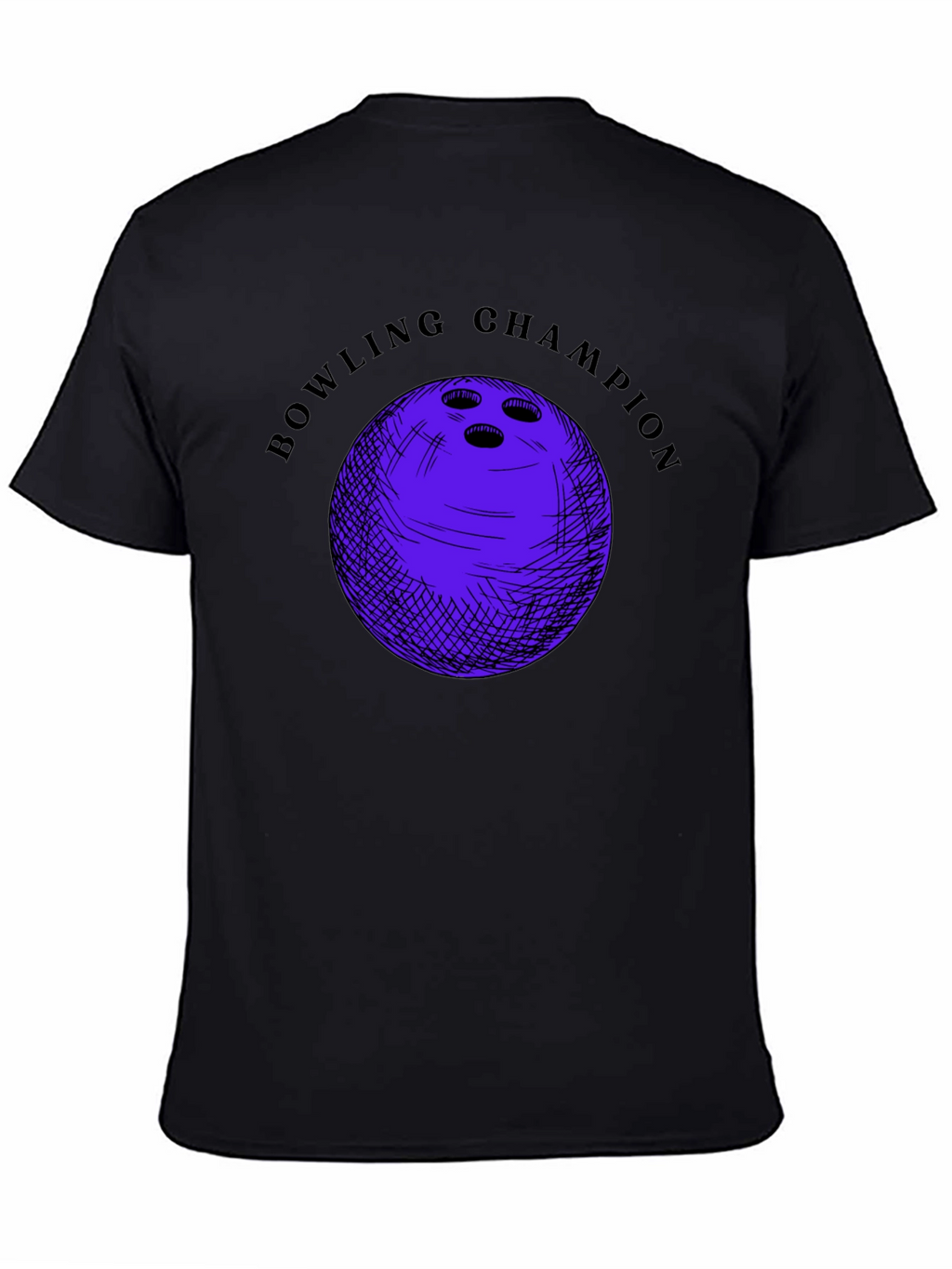 Bowling Champion Graphic T-Shirt - Black