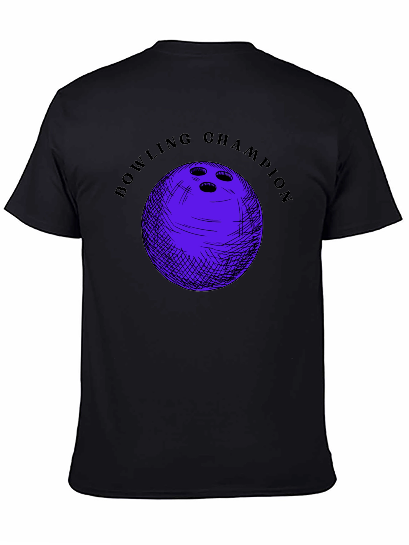 Bowling Champion Graphic T-Shirt - Black