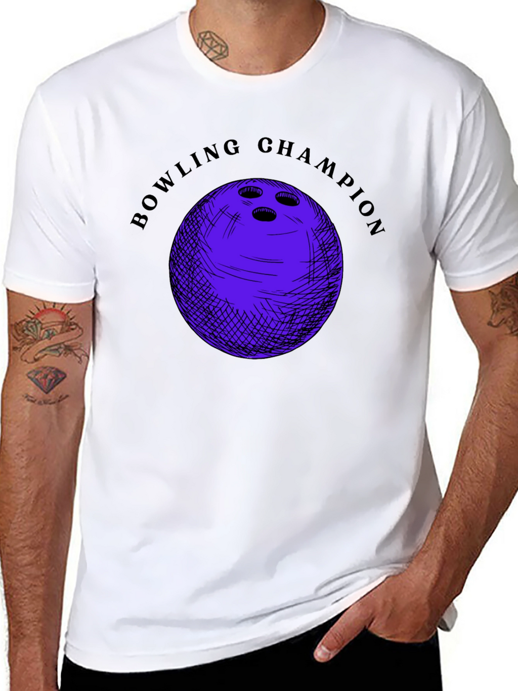 Bowling Champion Graphic T-Shirt - Black