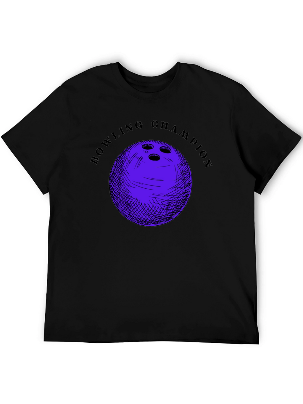Bowling Champion Graphic T-Shirt - Black