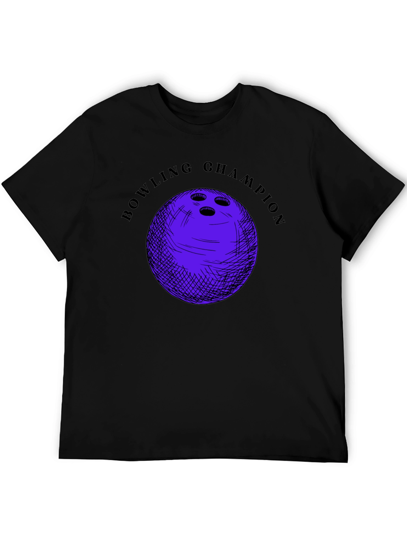 Bowling Champion Graphic T-Shirt - Black