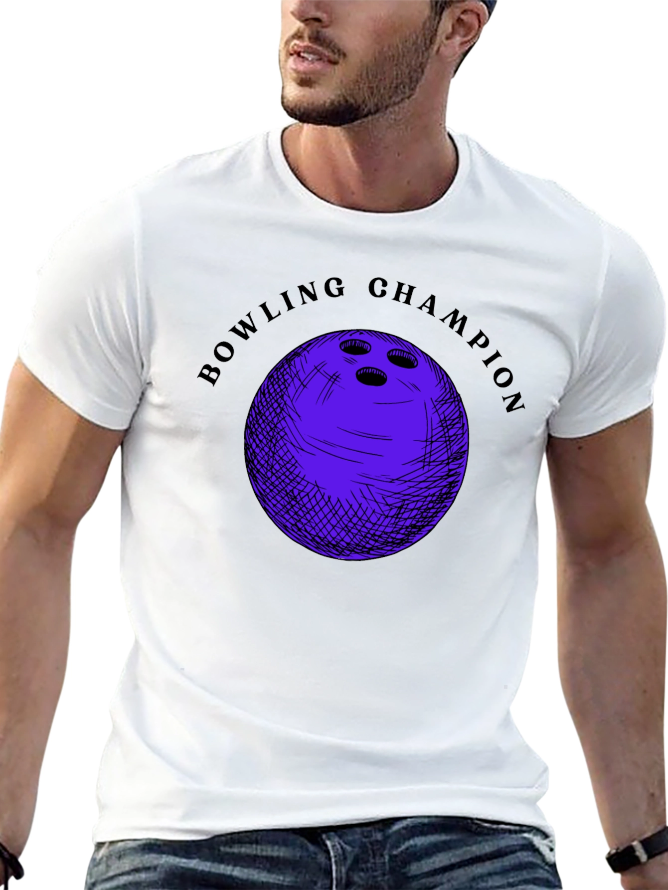 Bowling Champion Graphic T-Shirt - Black
