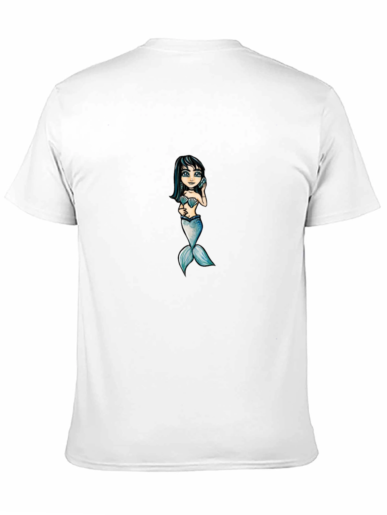 Mermaid Graphic Tee - Black Cotton T-Shirt