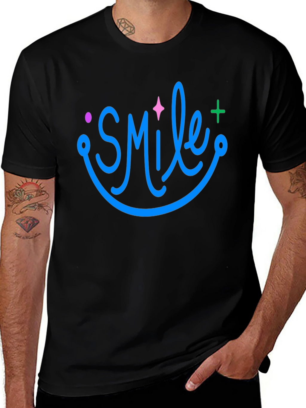 Smile Graphic Black T-Shirt