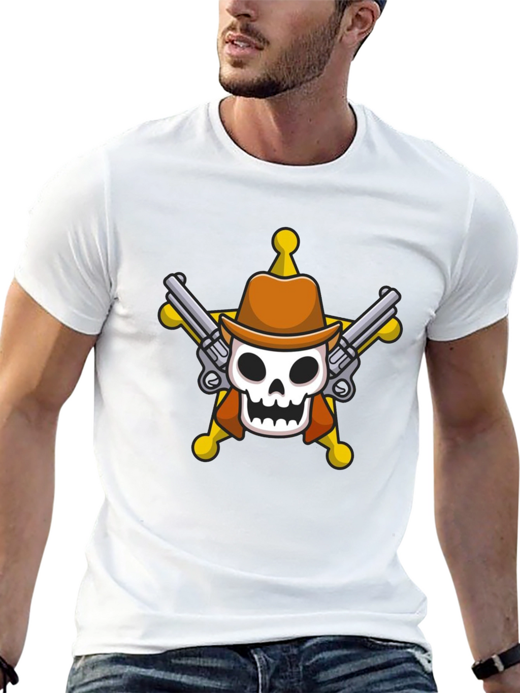 Skull Cowboy T-Shirt - Western Style Tee