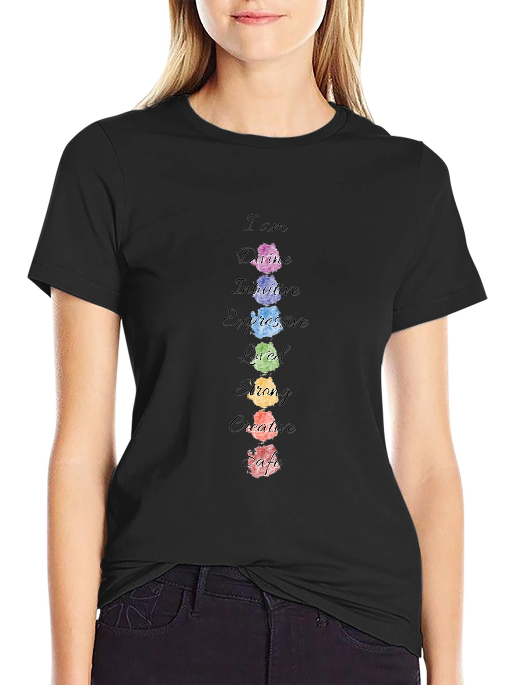 Affirmation Chakra T-Shirt - Positive Energy Tee