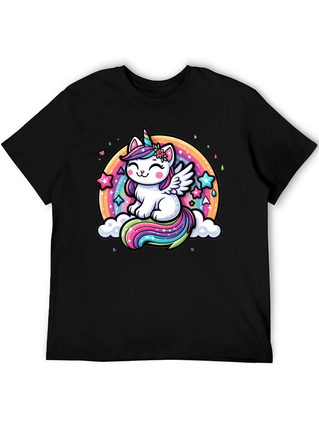 Unicorn Cat Rainbow Graphic Tee