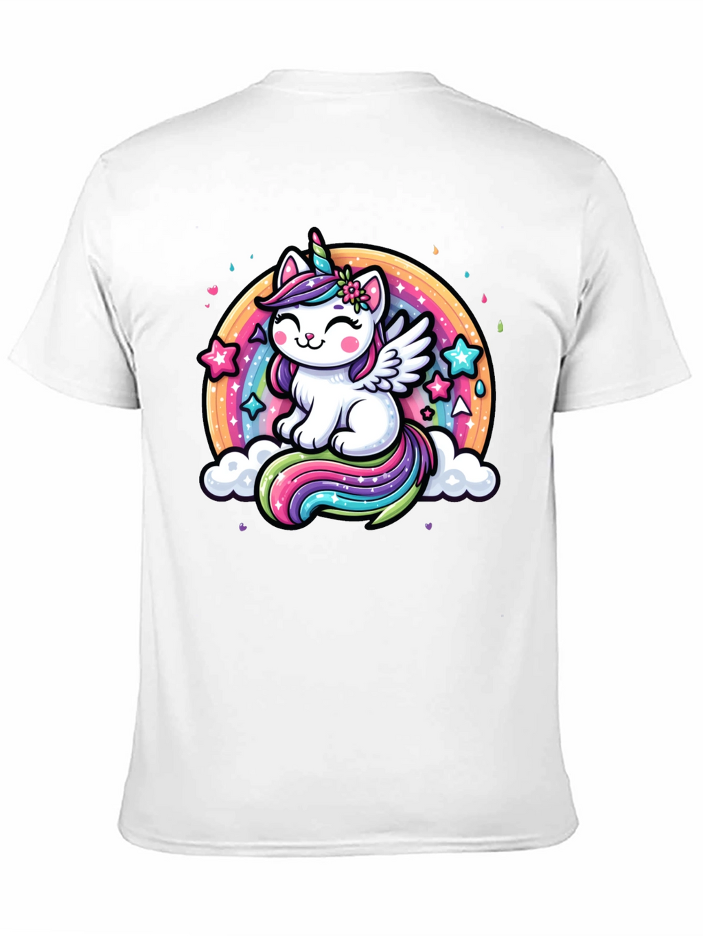 Unicorn Cat Rainbow Graphic Tee