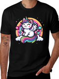 Unicorn Cat Rainbow Graphic Tee