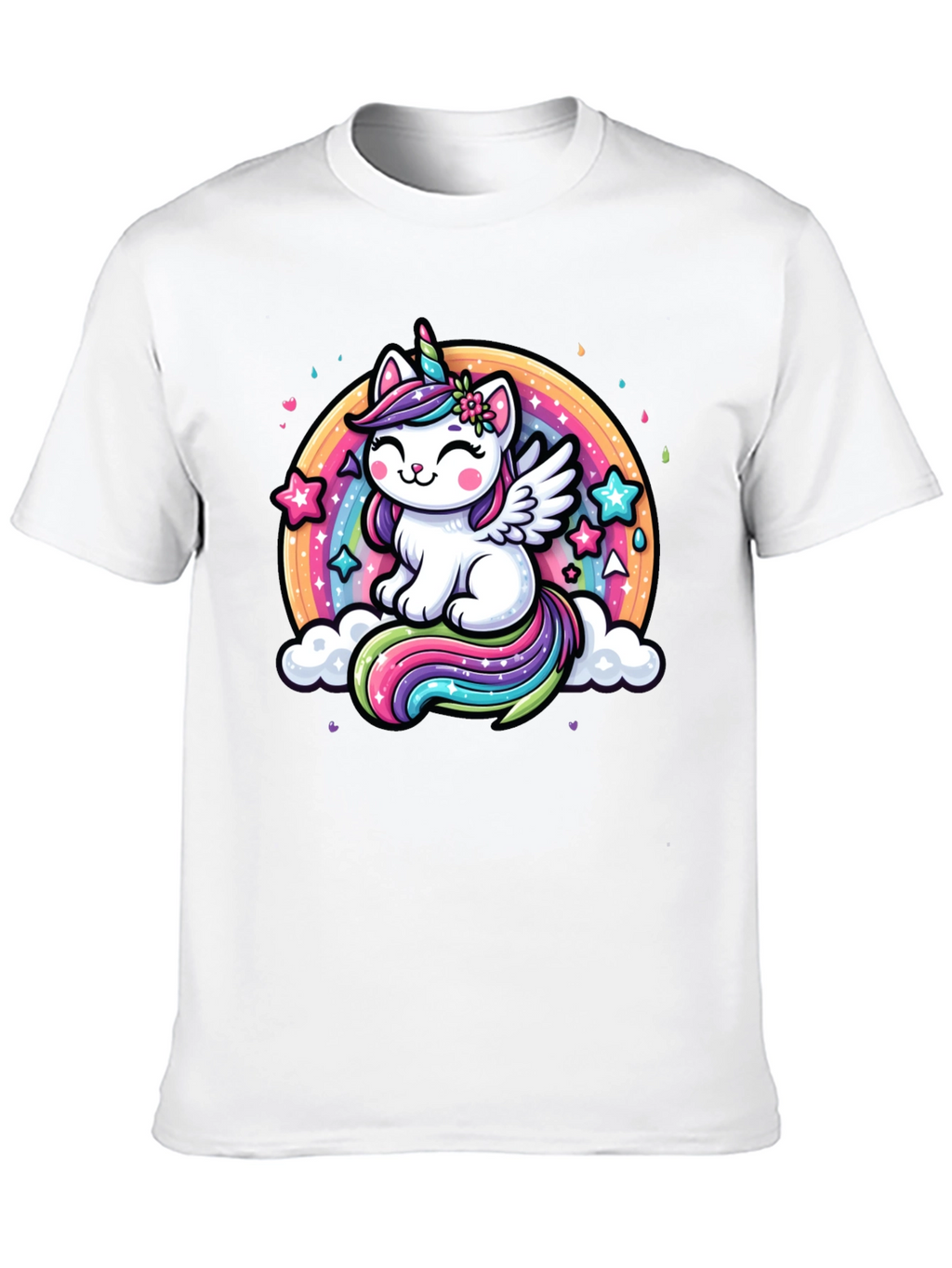 Unicorn Cat Rainbow Graphic Tee