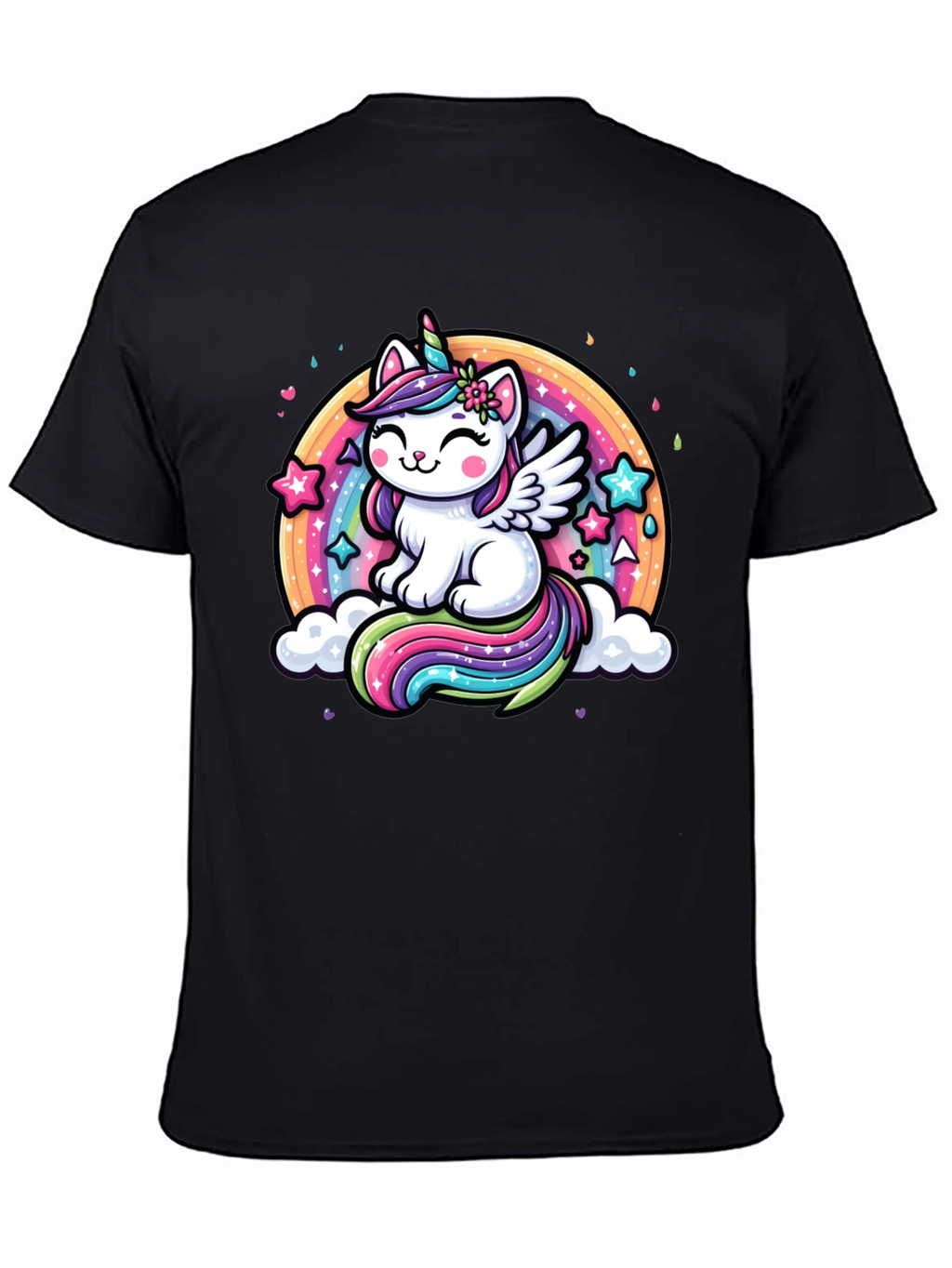 Unicorn Cat Rainbow Graphic Tee