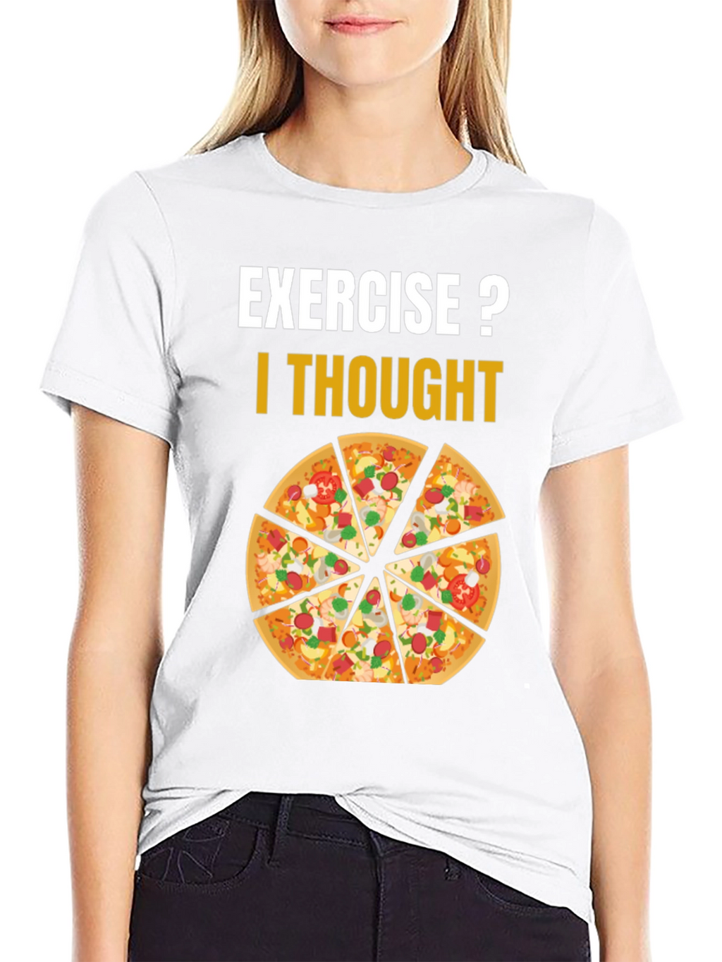 Pizza Exercise T-Shirt Funny Graphic Tee