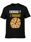 Pizza Exercise T-Shirt Funny Graphic Tee