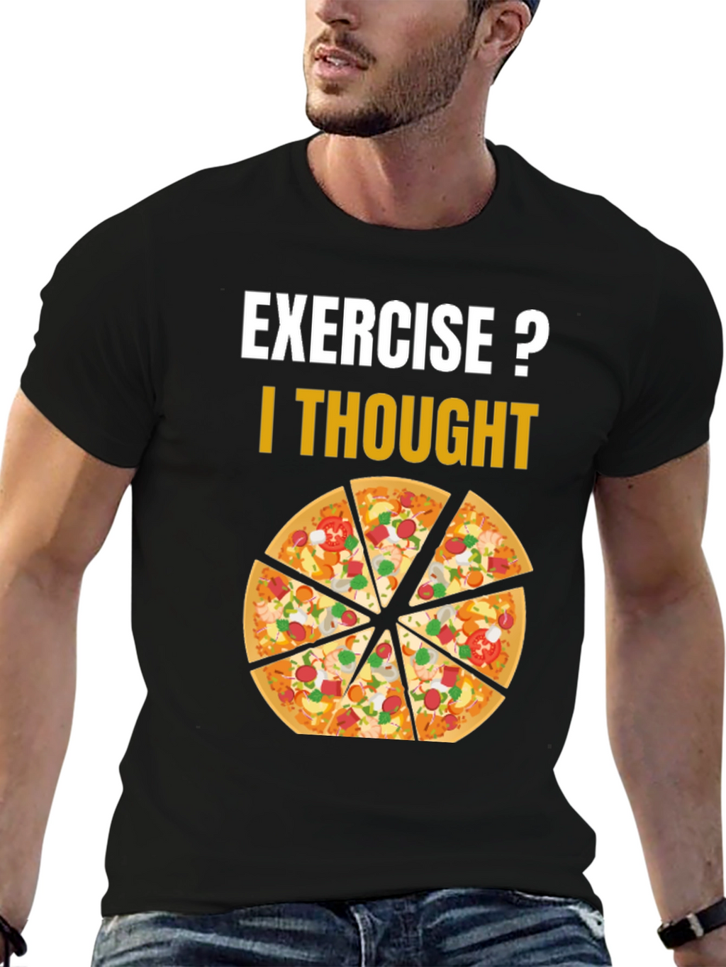 Pizza Exercise T-Shirt Funny Graphic Tee