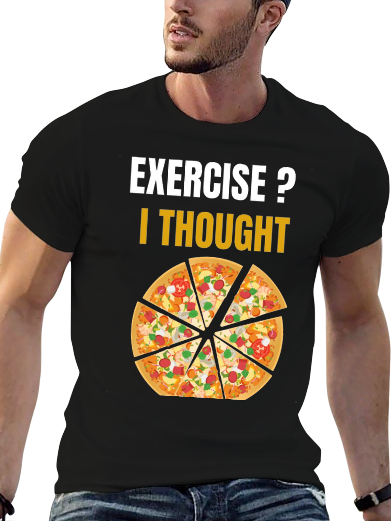 Pizza Exercise T-Shirt Funny Graphic Tee
