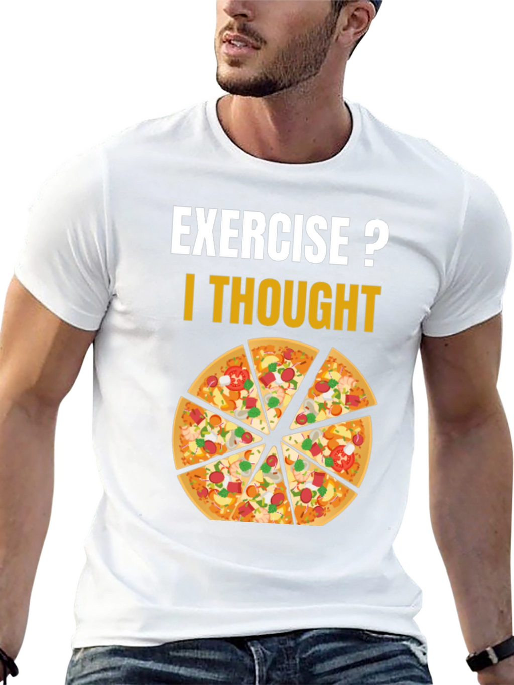 Pizza Exercise T-Shirt Funny Graphic Tee