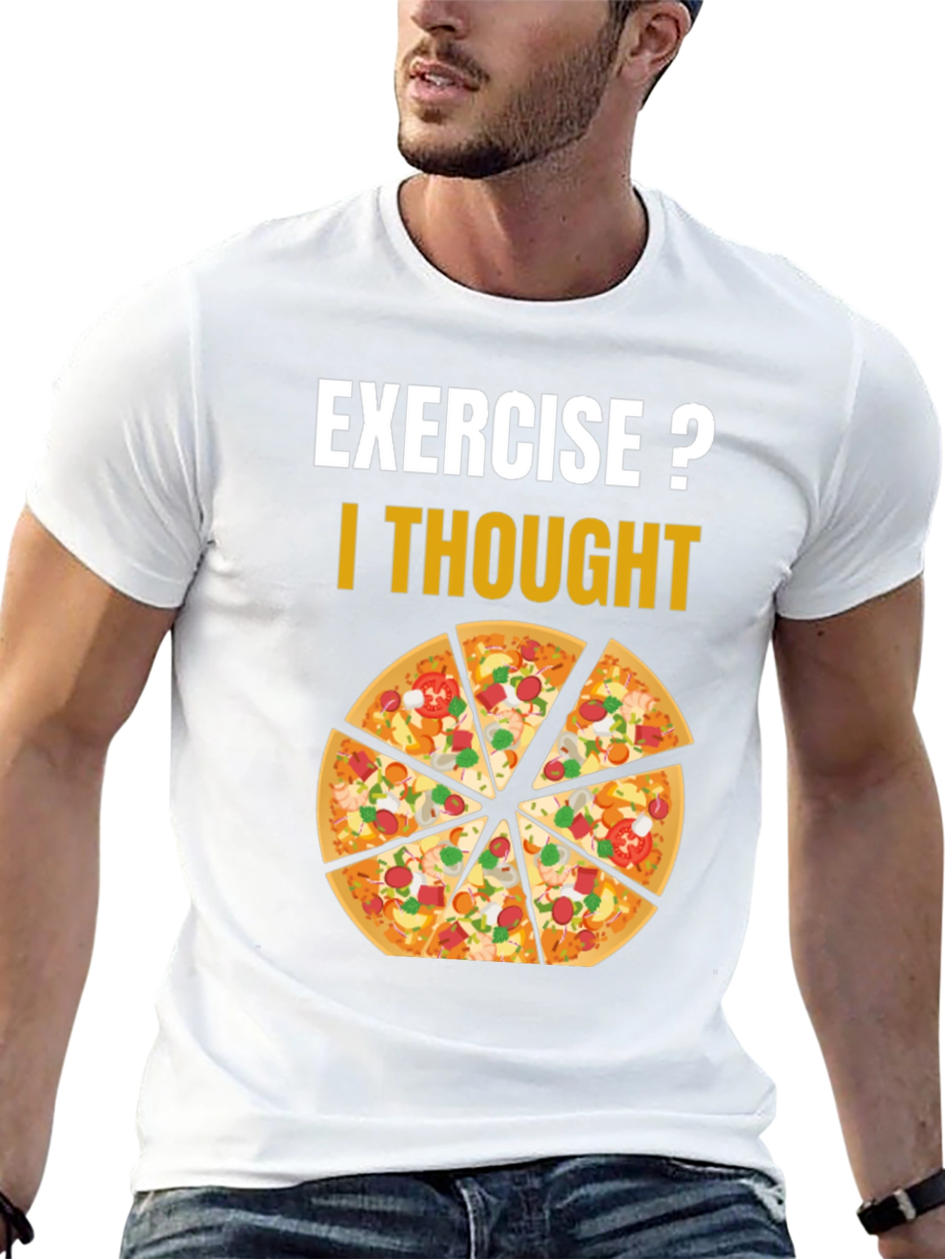 Pizza Exercise T-Shirt Funny Graphic Tee