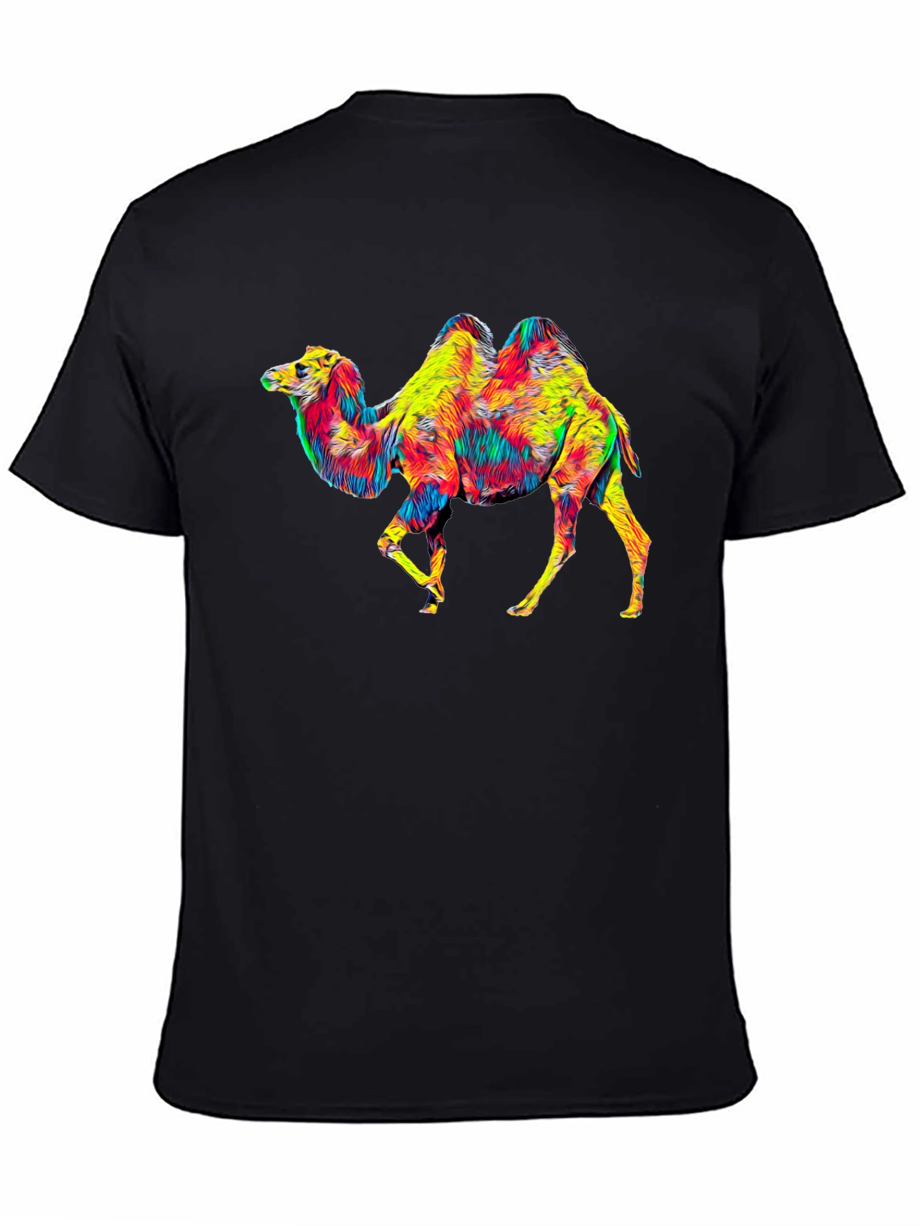 Colorful Camel Graphic T-Shirt - Unique Animal Print