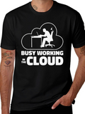 Busy Working in the Cloud T-Shirt Programmer Gift
