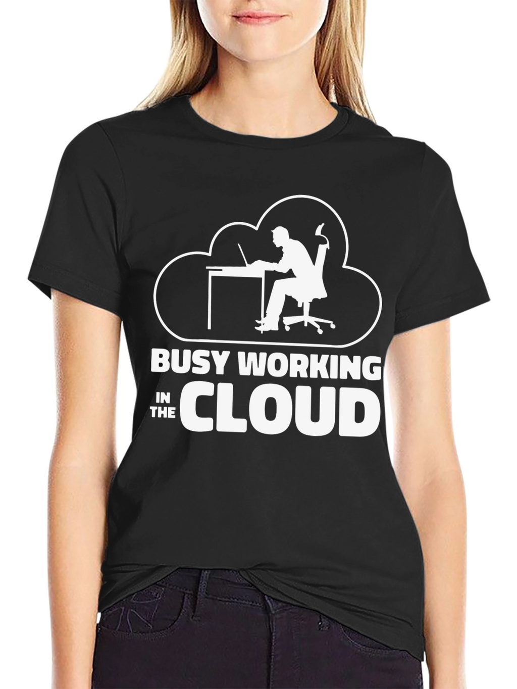 Busy Working in the Cloud T-Shirt Programmer Gift