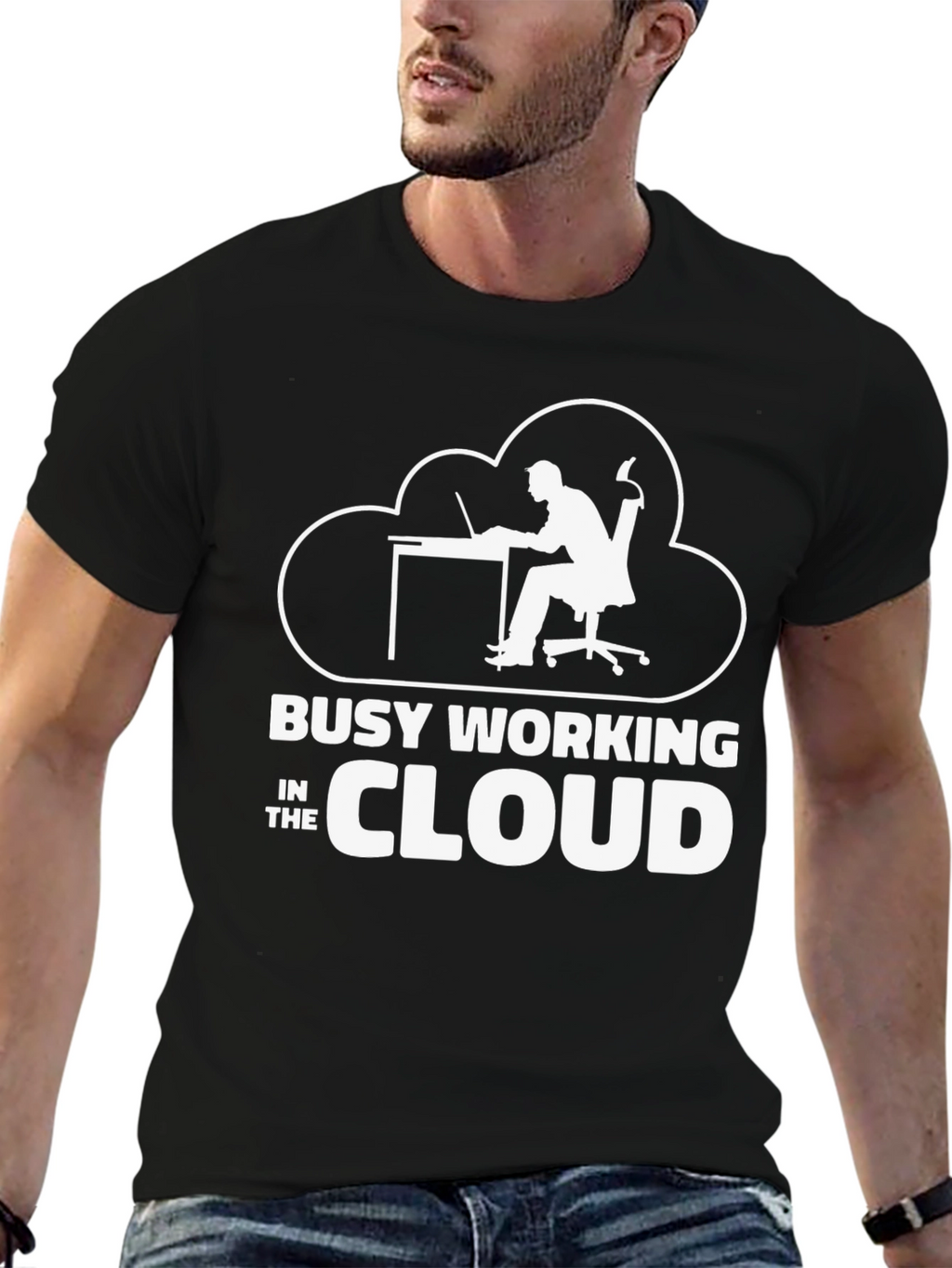 Busy Working in the Cloud T-Shirt Programmer Gift