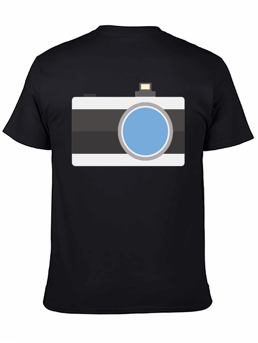 Retro Camera Graphic T-Shirt - Black Cotton Tee