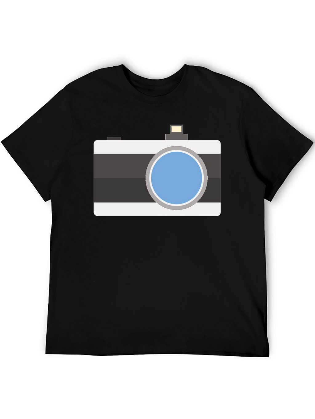 Retro Camera Graphic T-Shirt - Black Cotton Tee