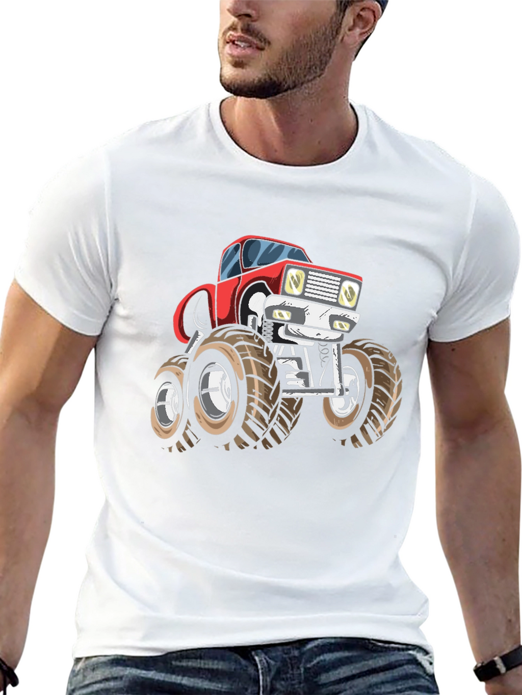 Monster Truck Graphic Tee - Bold Black Cotton T-Shirt