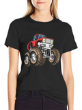 Monster Truck Graphic Tee - Bold Black Cotton T-Shirt