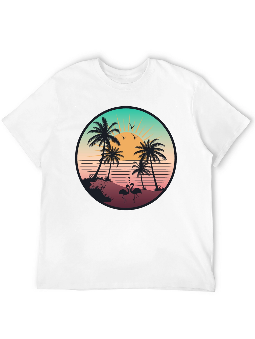 Tropical Sunset Flamingo T-Shirt