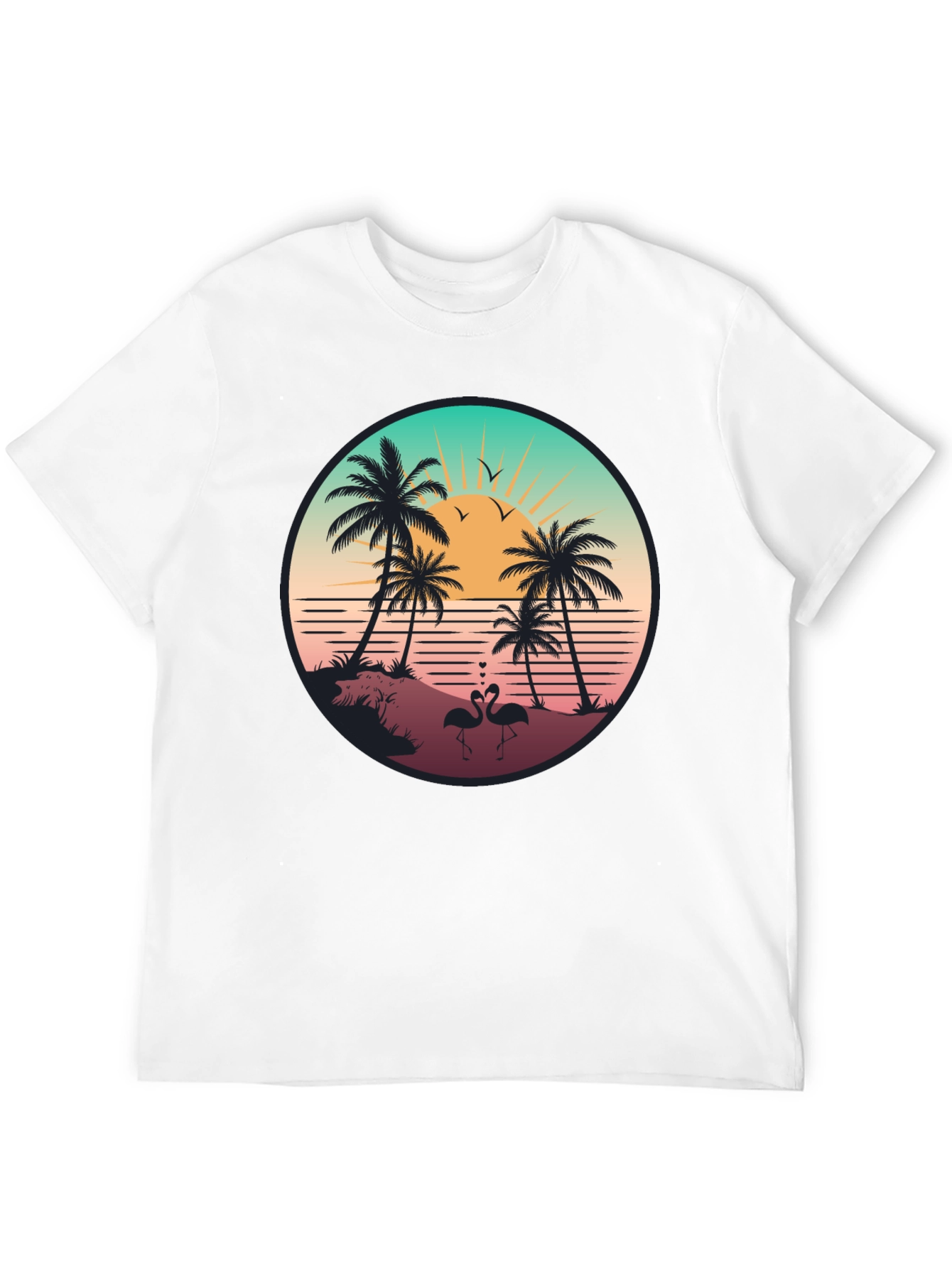 Tropical Sunset Flamingo T-Shirt
