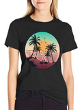 Tropical Sunset Flamingo T-Shirt