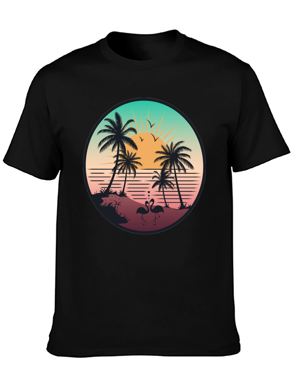 Tropical Sunset Flamingo T-Shirt