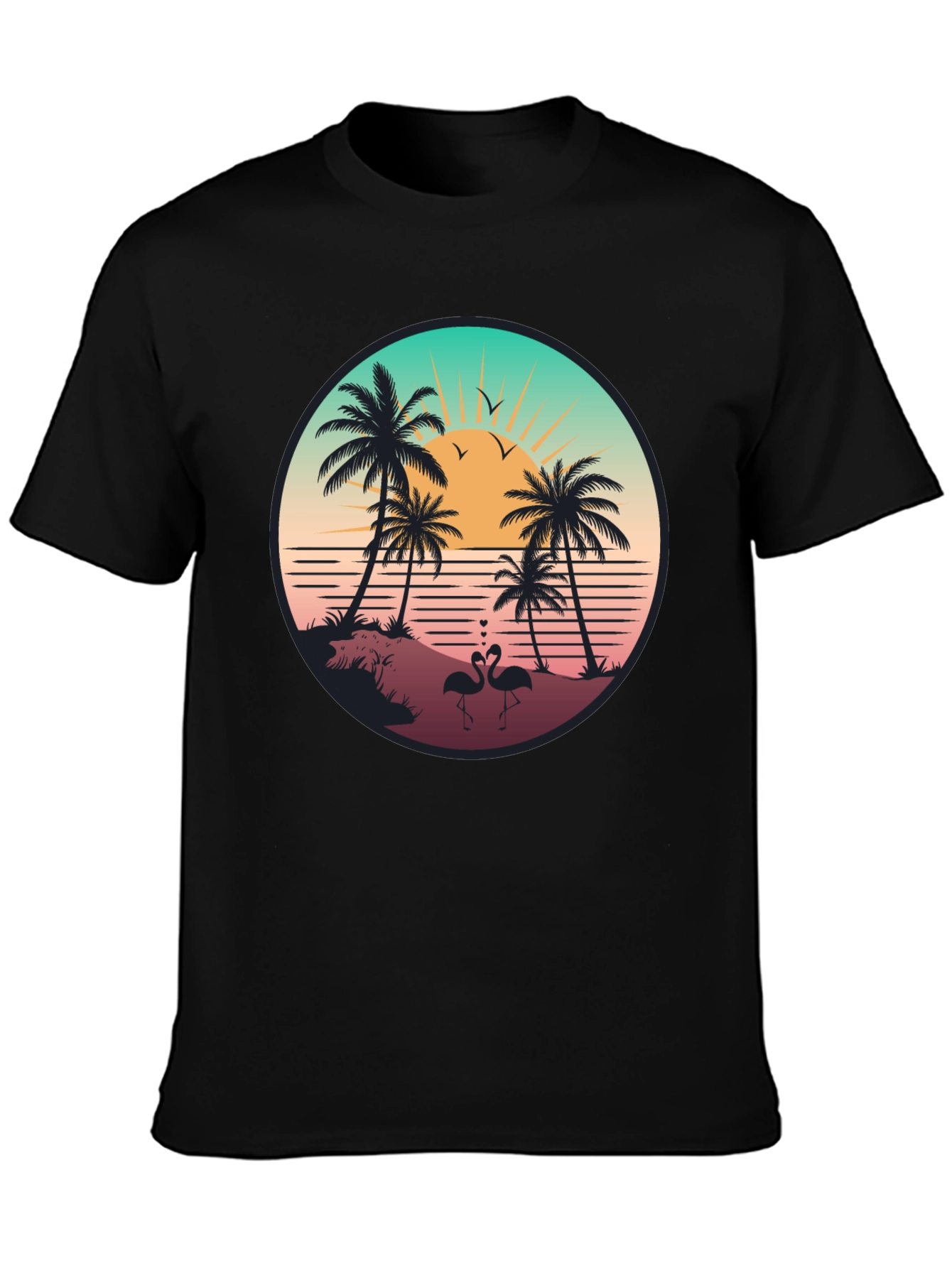 Tropical Sunset Flamingo T-Shirt