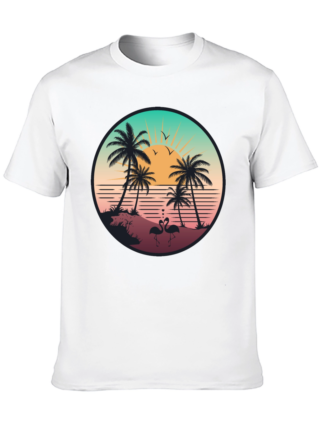Tropical Sunset Flamingo T-Shirt