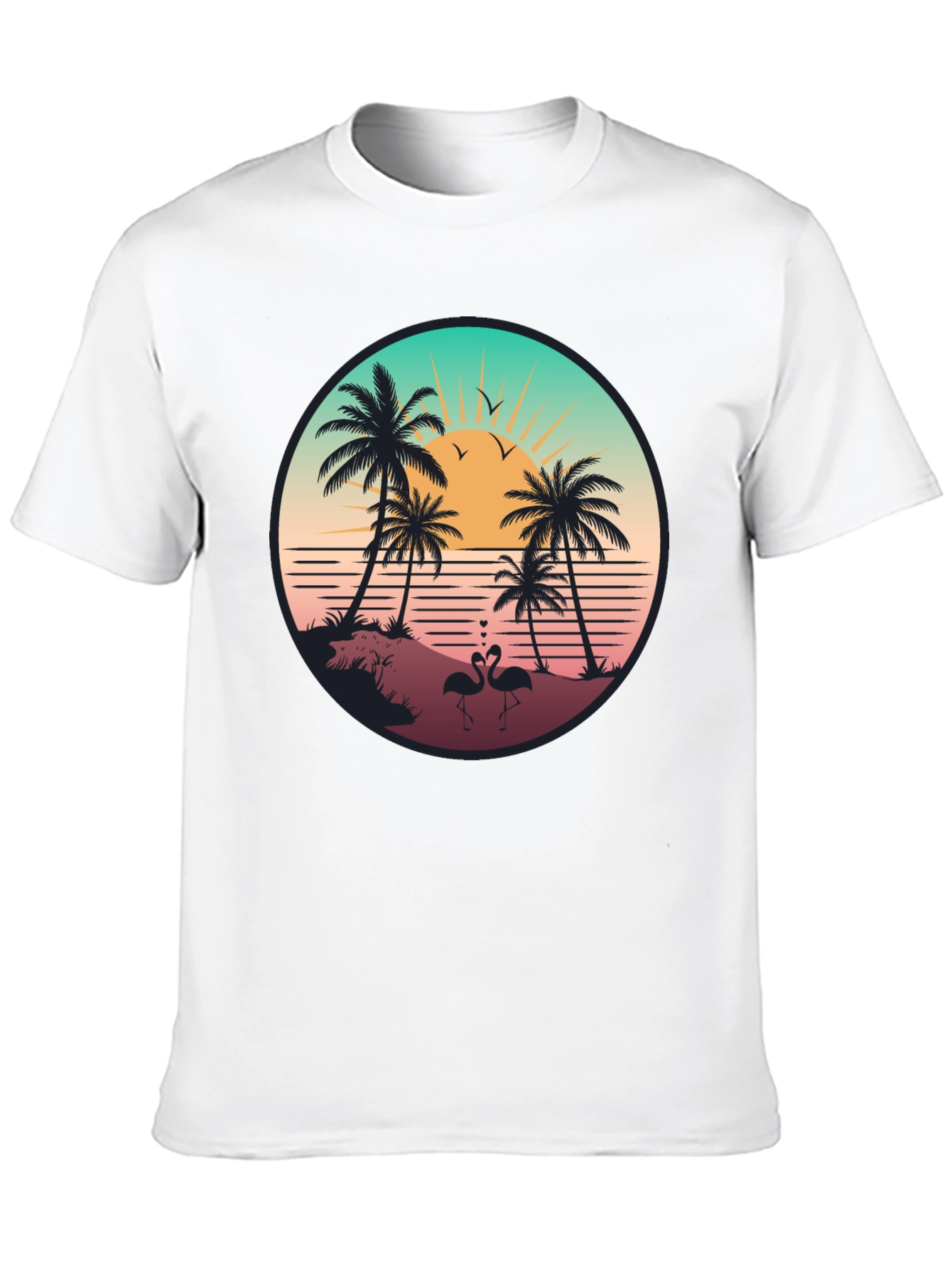 Tropical Sunset Flamingo T-Shirt