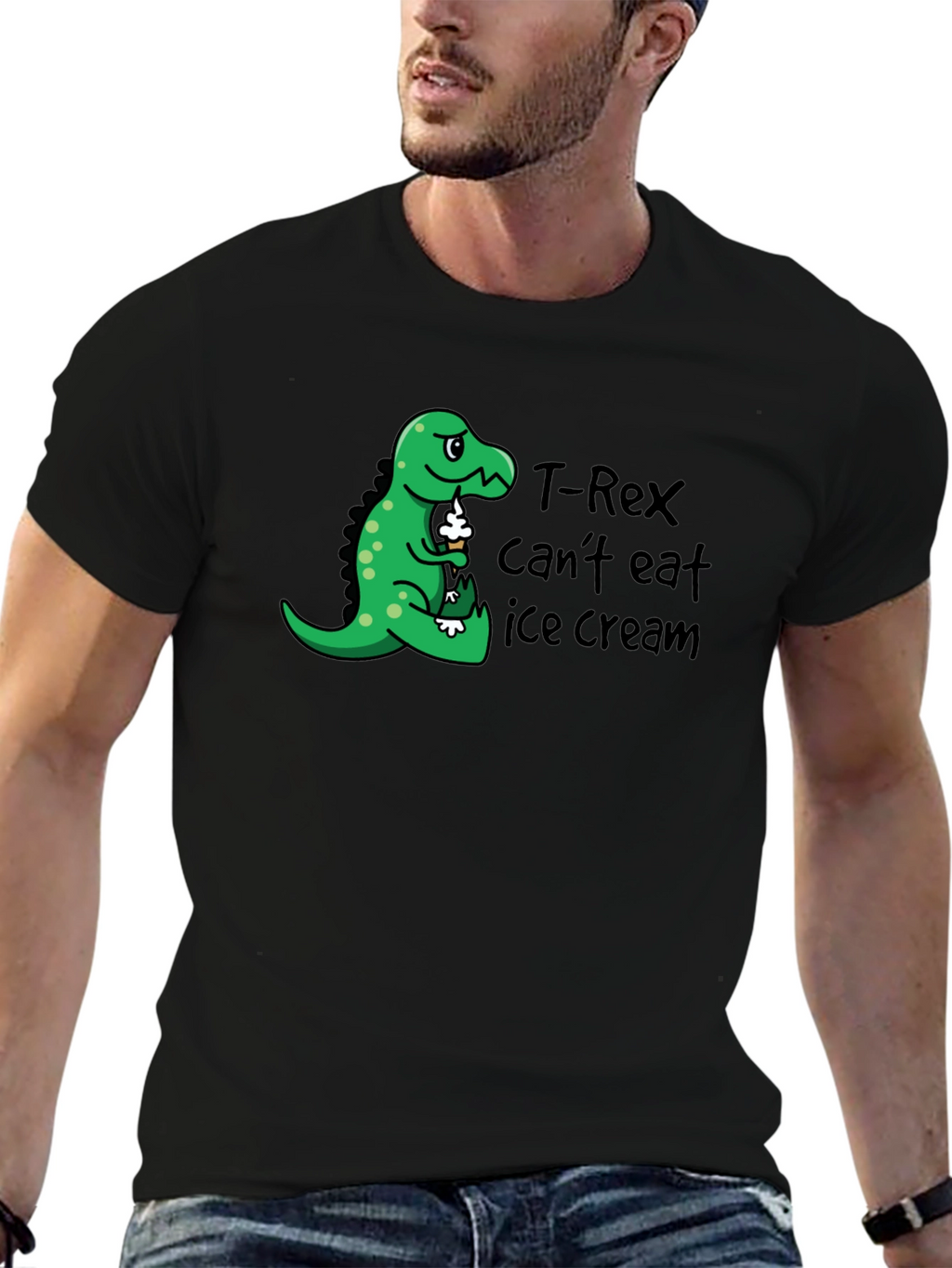 T-Rex Cant Eat Ice Cream Graphic T-Shirt