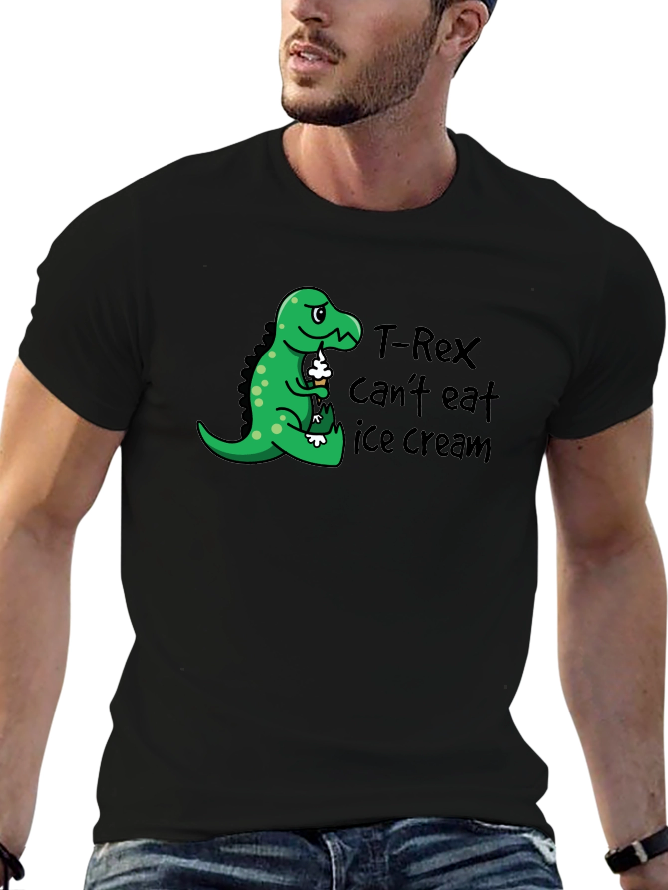 T-Rex Cant Eat Ice Cream Graphic T-Shirt