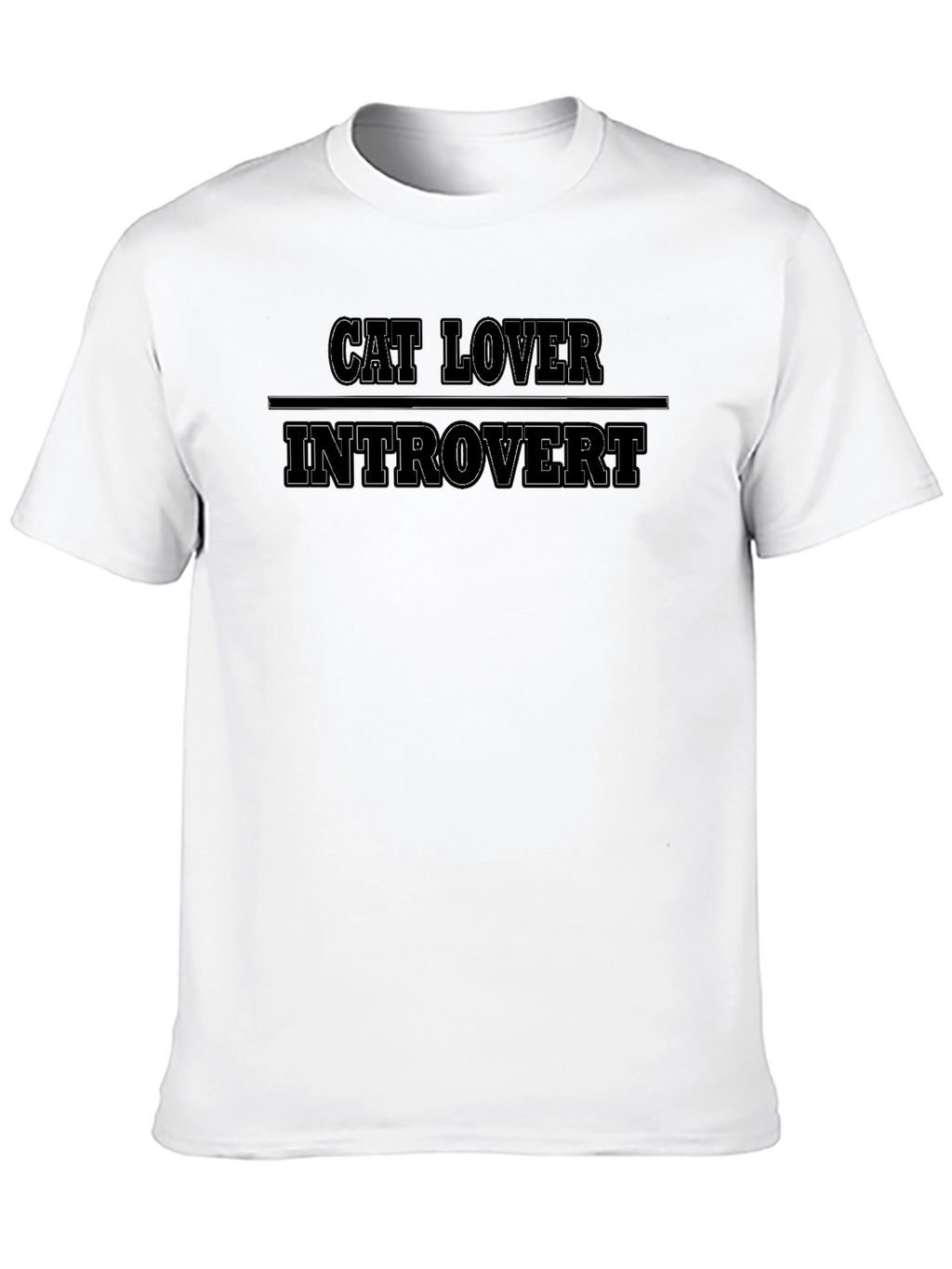 Cat Lover Introvert Graphic T-Shirt - Black