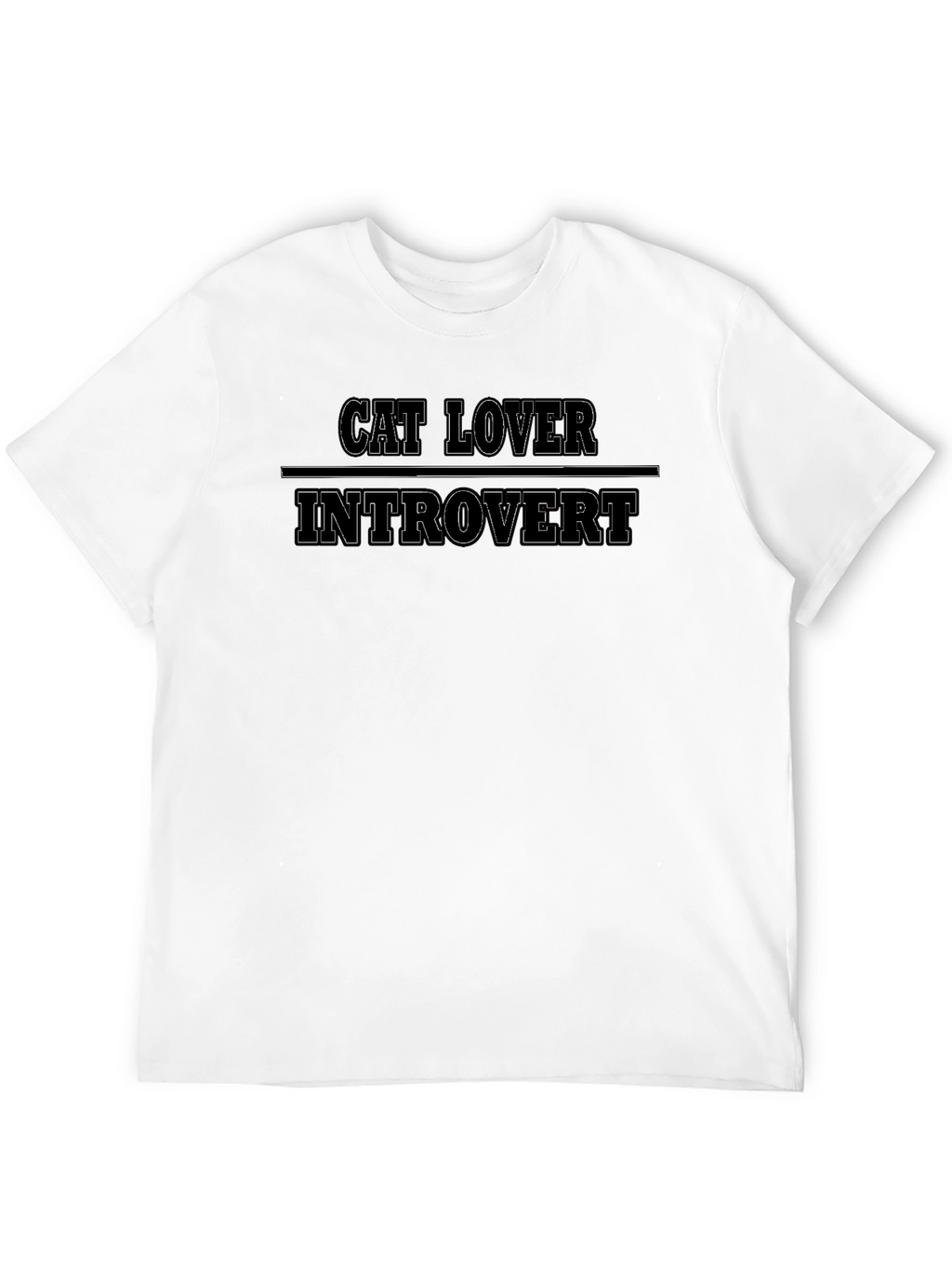 Cat Lover Introvert Graphic T-Shirt - Black