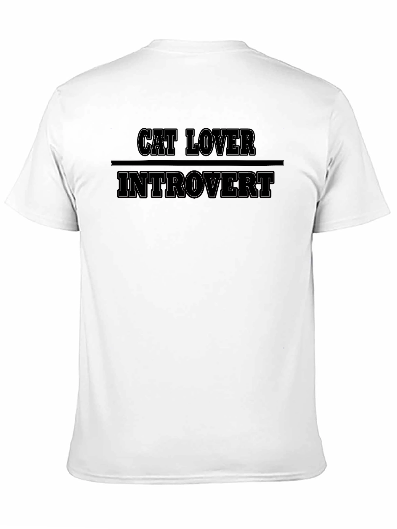 Cat Lover Introvert Graphic T-Shirt - Black